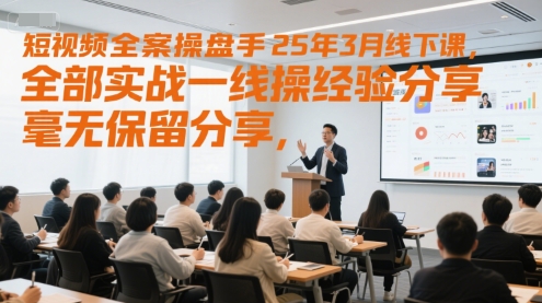 短视频全案操盘手25年3月线下课，全部实战一线操盘手经验分享，毫无保留分享，全是干货-创客空间