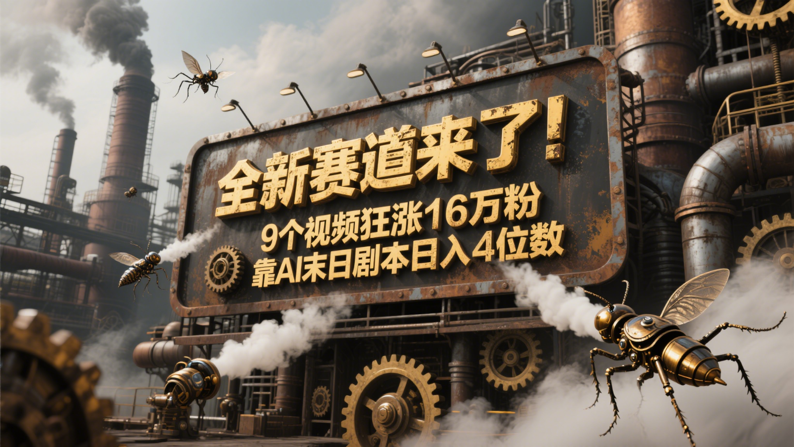 全新赛道来了！9个视频狂涨16万粉，靠AI末日剧本日入4位数，评论区爆肝追更！-创客空间