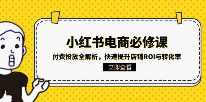 小红书电商必修课：付费投放全解析，快速提升店铺ROI与转化率-创客空间