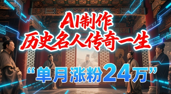 暴力起号！用AI制作历史名人传奇一生，单月涨粉24W，涨粉+变现赛道黑马来了-创客空间