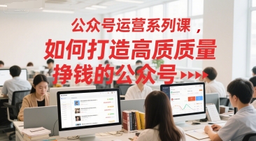 公众号运营系列课，如何打造高质量挣钱的公众号-创客空间