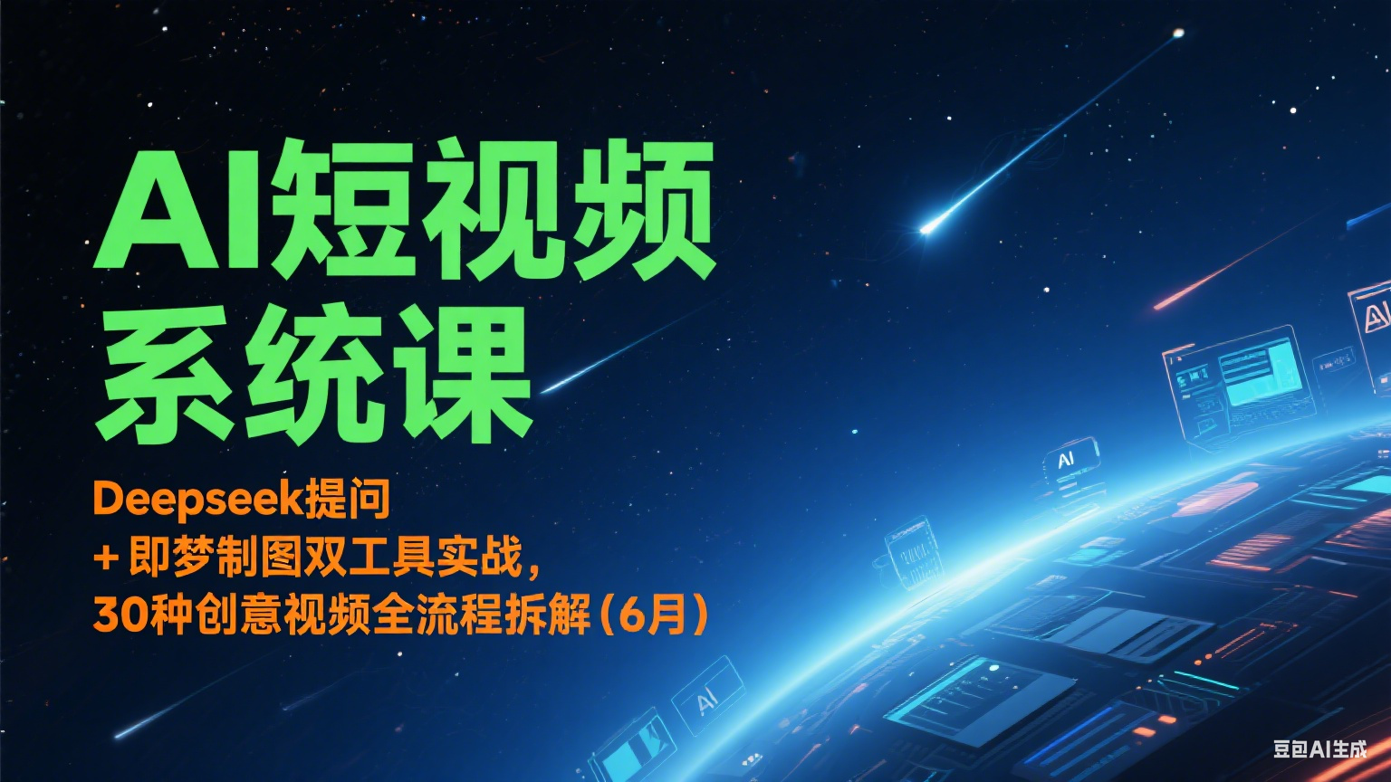 AI短视频系统课：Deepseek提问 + 即梦制图双工具实战，30种创意视频全流程拆解(6月)-创客空间