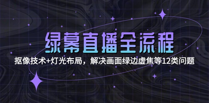 （15044期）绿幕直播全流程：抠像技术+灯光布局，解决画面绿边虚焦等12类问题-创客空间