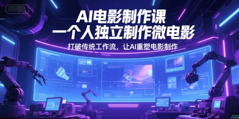 AI电影制作课，一个人独立制作微电影，打破传统工作流，让AI重塑电影制作-创客空间