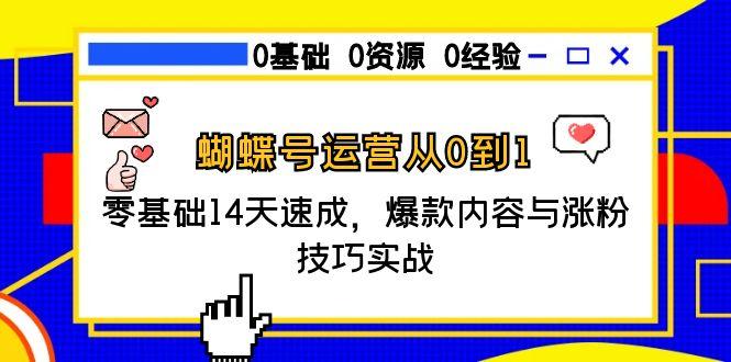 （15125期）蝴蝶号运营从0到1，零基础14天速成，爆款内容与涨粉技巧实战-创客空间