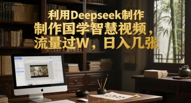 利用Deepseek制作国学智慧视频，流量过W，日入几张-创客空间