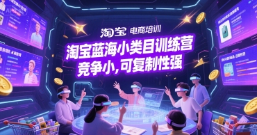 淘宝蓝海小类目训练营， 竞争小，可复制性强-创客空间