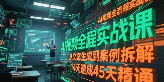 （15172期）AI视频全流程实战课，从文案生成到案例拆解，14天速成45天精通-创客空间