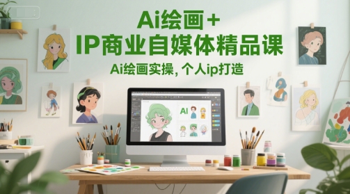 Ai绘画+IP商业自媒体精品课，Ai绘画实操，个人ip打造-创客空间