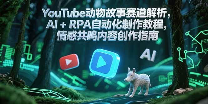YouTube动物故事赛道解析，AI+RPA自动化制作教程，情感共鸣内容创作指南-创客空间