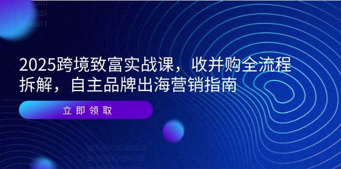 （14975期）2025跨境致富实战课，收并购全流程拆解，自主品牌出海营销指南-创客空间