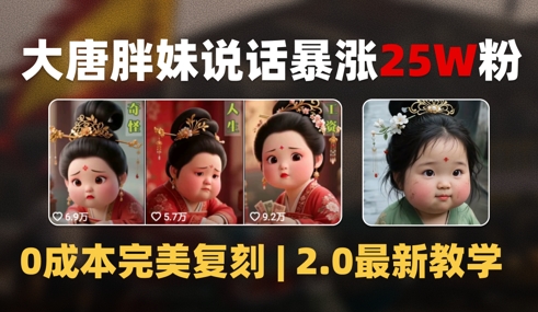AI大唐胖贵妃说话2.0，40条视频暴涨40w粉，附独家变现攻略-创客空间