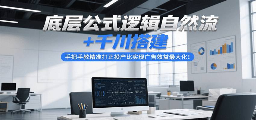 底层公式逻辑自然流+千川搭建，手把手教精准打正投产比实现广告效益最大化！-创客空间