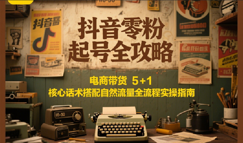 抖音零粉起号全攻略：电商带货 5+1 核心话术搭配自然流量全流程实操指南-创客空间