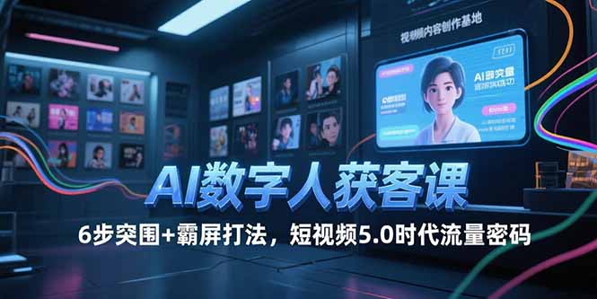 （15247期）AI数字人获客课，6步突围+霸屏打法，短视频5.0时代流量密码-创客空间