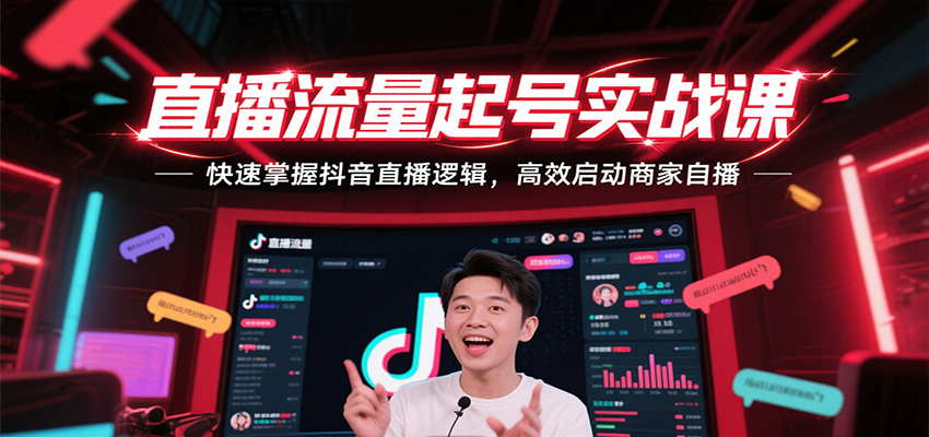直播流量起号实战课，快速掌握抖音直播逻辑，高效启动商家自播-创客空间