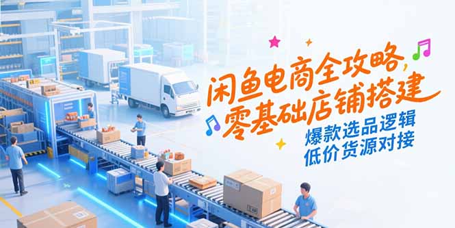 （15325期）闲鱼电商全攻略，零基础店铺搭建，爆款选品逻辑，低价货源对接-创客空间