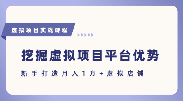 抓住虚拟项目各平台优势，新手轻松月入1W+(给出具体建议)-创客空间