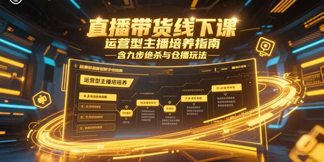 （15281期）直播带货线下课，运营型主播培养指南，含九步绝杀与仓播玩法-创客空间