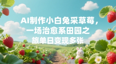 AI制作小白兔采草莓，一场治愈系田园之旅单日变现多张-创客空间