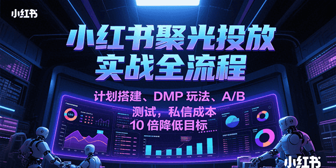 小红书聚光投放实战全流程，计划搭建、DMP玩法、A/B测试，私信成本10倍降低目标-创客空间