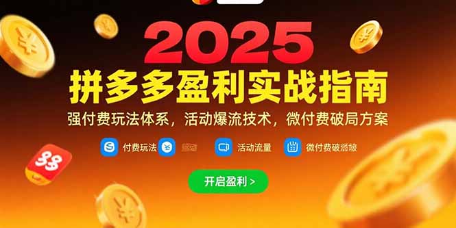 （15357期）拼多多盈利实战指南，强付费玩法，活动爆流技术，微付费破局方案(更新7月)-创客空间