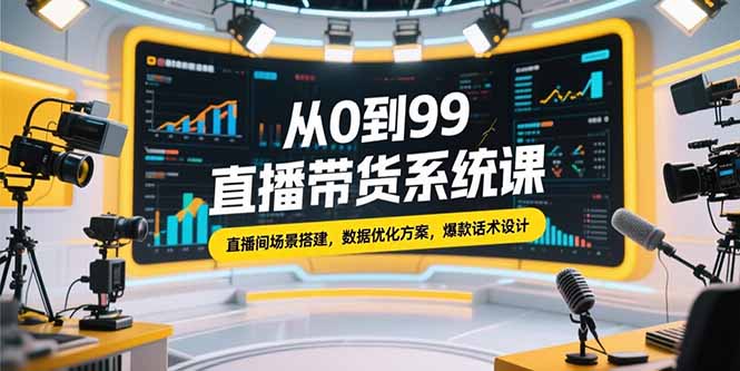 （15362期）从0到99直播带货系统课，直播间场景搭建，数据优化方案，爆款话术设计-创客空间