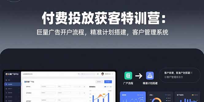 （15426期）付费投放获客特训营：巨量广告开户流程，精准计划搭建，客户管理系统-创客空间