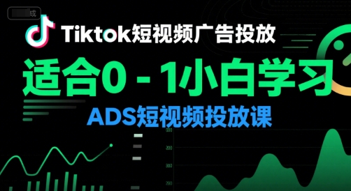 Tiktok短视频广告投放，适合0-1小白学习ADS短视频投放课-创客空间