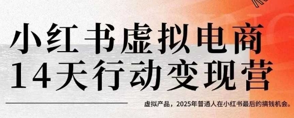 小红书虚拟电商14天变现训练营，虚拟产品，2025年普通人在小红书最后的搞钱机会-创客空间