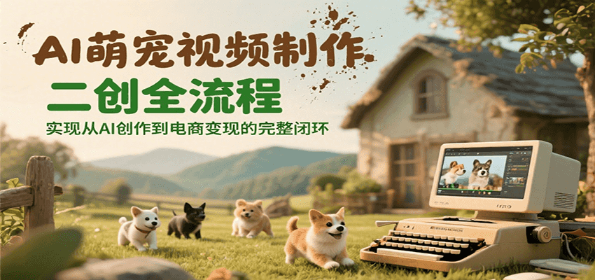 AI萌宠视频制作二创全流程，实现从AI创作到电商变现的完整闭环-创客空间