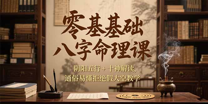 （15283期）零基础八字命理课，阴阳五行+十神解读，通俗易懂拒绝假大空教学-创客空间