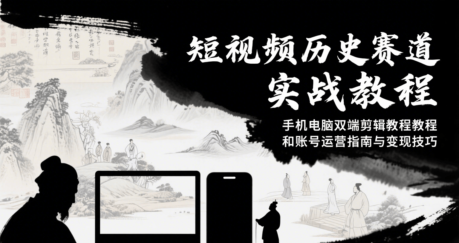 短视频历史赛道实战教程，手机电脑双端剪辑教程和账号运营指南与变现技巧-创客空间