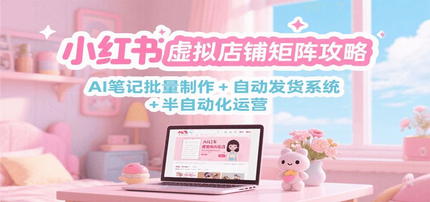 小红书虚拟店铺矩阵攻略：AI笔记批量制作 + 自动发货系统 + 半自动化运营-创客空间