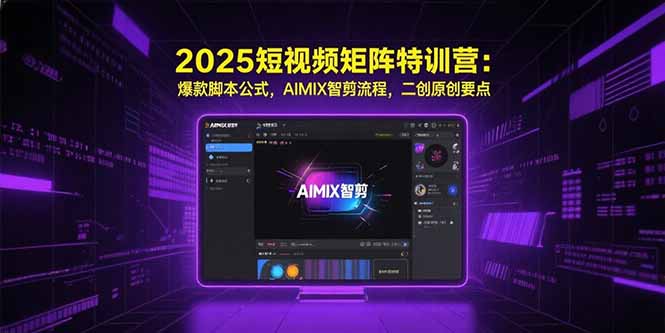（15475期）2025短视频矩阵特训营：爆款脚本公式，AIMIX智剪流程，二创原创要点-创客空间
