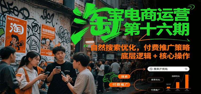淘宝电商运营第十六期，自然搜索优化，付费推广策略，底层逻辑+核心操作-创客空间
