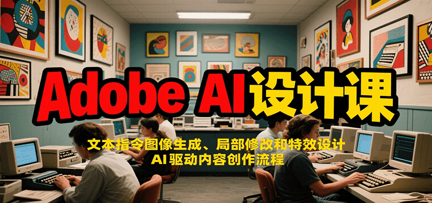 Adobe AI设计课：文本指令图像生成、局部修改和特效设计，AI驱动内容创作流程-创客空间