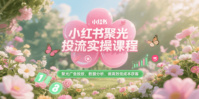 小红书聚光投流实操课程，聚光广告投放、数据分析、做高效低成本获客-创客空间