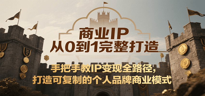 商业IP从0到1完整打造，手把手教IP变现全路径，打造可复制的个人品牌商业模式-创客空间