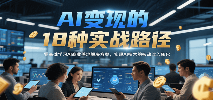 AI变现的18种实战路径，零基础学习AI商业落地解决方案，实现AI技术的被动收入转化-创客空间