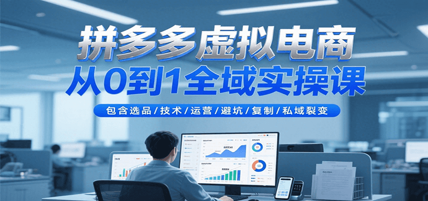 拼多多虚拟电商从0到1全域实操课，包含选品/技术/运营/避坑/复制/私域裂变-创客空间