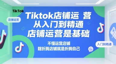 Tiktok店铺运营从入门到精通，店铺运营是基础，不懂运营店铺，瞎折腾店铺就是折腾自己-创客空间