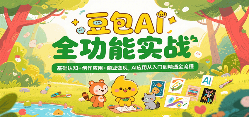 豆包AI全功能实战，基础认知+创作应用+商业变现，AI应用从入门到精通全流程-创客空间