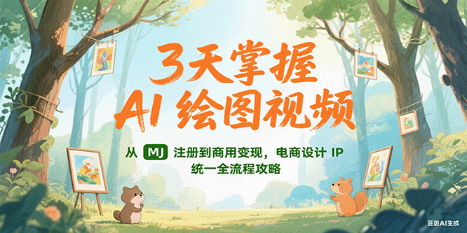 3天掌握AI绘图视频，从MJ 注册到商用变现，电商设计IP统一全流程攻略-创客空间