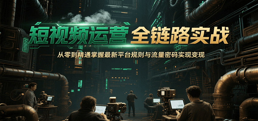 短视频运营全链路实战，从零到精通掌握最新平台规则与流量密码实现变现-创客空间
