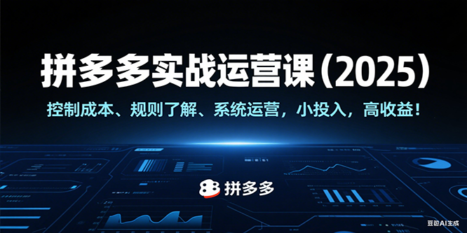 拼多多实战运营课（2025），控制成本、规则了解、系统运营，小投入，高收益！-创客空间