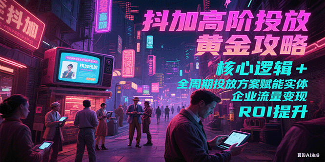 抖加高阶投放黄金攻略：核心逻辑全周期投放方案赋能实体企业流量变现 ROI 提升-创客空间