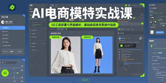（15722期）AI电商模特实战课，SD工具部署与界面解析，基础换装换背景操作指南-创客空间