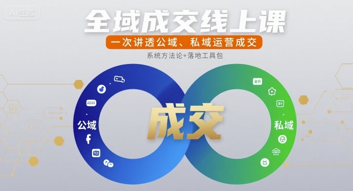 全域成交线上课，一次讲透公域、私域运营成交-创客空间