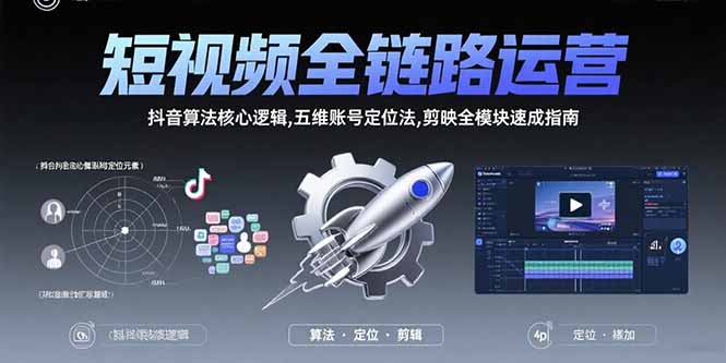 （15580期）短视频全链路运营：抖音算法核心逻辑,五维账号定位法,剪映全模块速成指南-创客空间